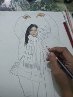 Pencil/Color Painting Couple - Image 2