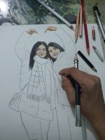 Pencil/Color Painting Couple - Image 3